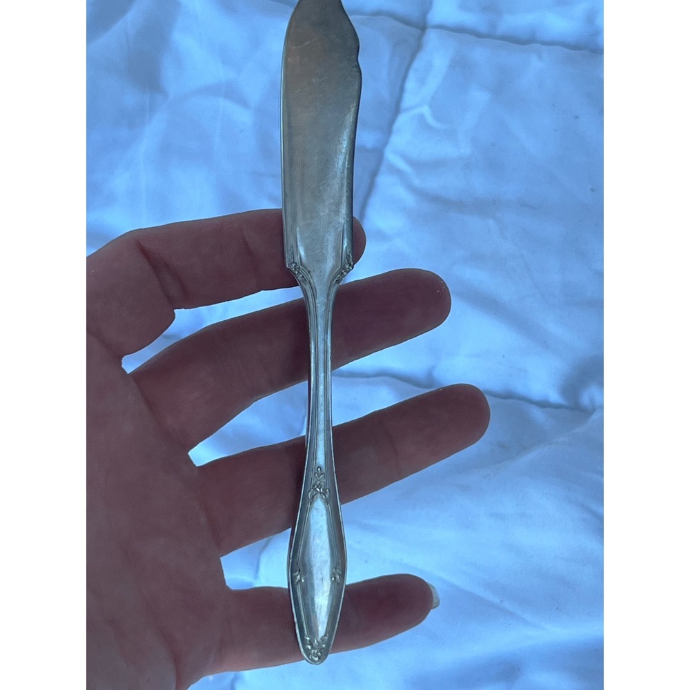 Vintage Floral Nickel Silver Butter Spreader Knife Silver OS